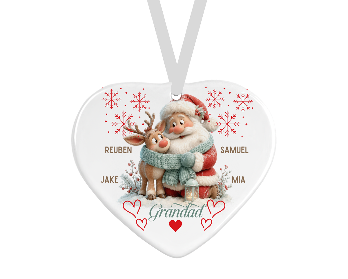 Personalised Ceramic Heart - Father Christmas Design