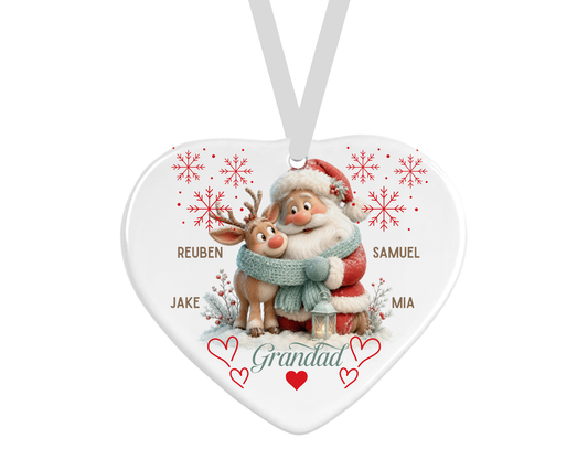 Personalised Ceramic Heart - Father Christmas Design
