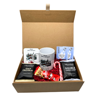 Personalised Christmas Village Design Mug & Coaster Hamper Gift Box