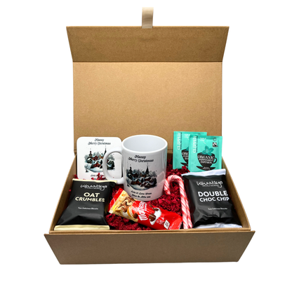 Personalised Christmas Village Design Mug & Coaster Hamper Gift Box