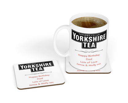Personalised Yorkshire Tea Mug & Coaster